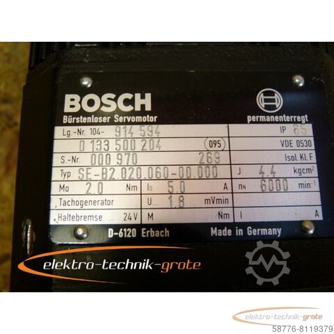 Bosch-motor Bosch SE-B2.020.060-00.000 Bürstenloser Servomotor mit Heidenhain ERN 221.2123-500 Encoder