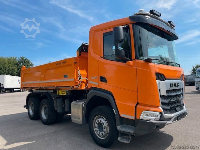Τρίπλευρο ανατρεπόμενο φορτηγό DAF FAT XFC 530 Meiller Trigenius D316