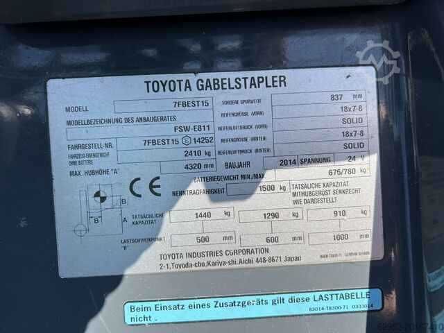Elektromos háromkerekű targonca Toyota 7 FBEST 15