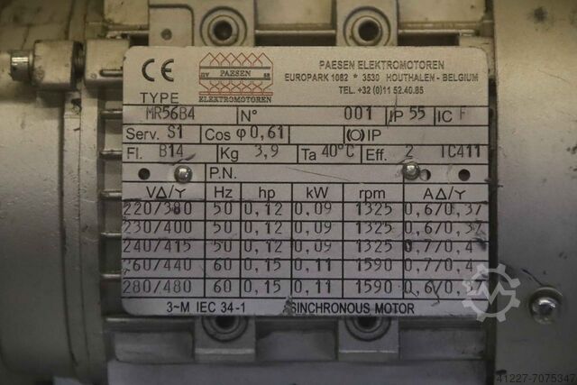 Ηλεκτρικός κινητήρας 0,09 kW 1325 rpm Paesen MR56B4