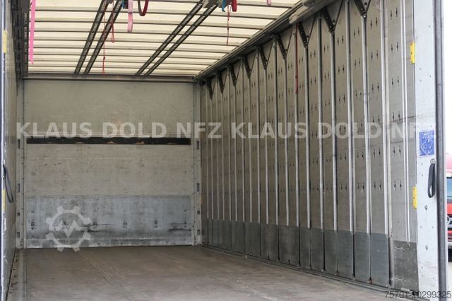Plattewagen met zeil RENAULT Premium 430 Getränkewagen Lift-/Lenkachse EU5