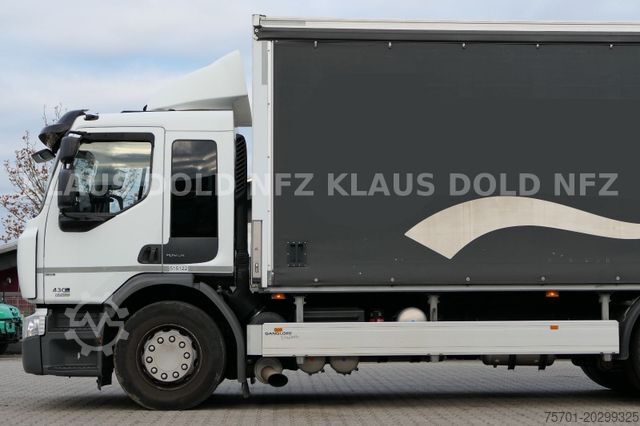 Plattewagen met zeil RENAULT Premium 430 Getränkewagen Lift-/Lenkachse EU5