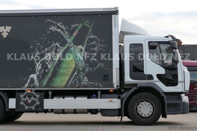 Plattewagen met zeil RENAULT Premium 430 Getränkewagen Lift-/Lenkachse EU5