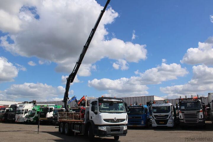 Vrachtwagen met kraan Renault Kerax 370 + HIAB 166-4 HIDRUO + 6X4 + MANUAL + ...