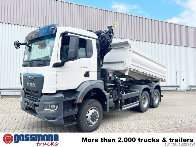 Tipvogn MAN TGS 33.430 6x6 BB CH mit Kran Hiab X-HiDuo 228