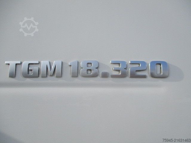 Flatbed truck with tarp MAN TGM 18.320, LBW, Luft-Luft, TÜV 04/2026