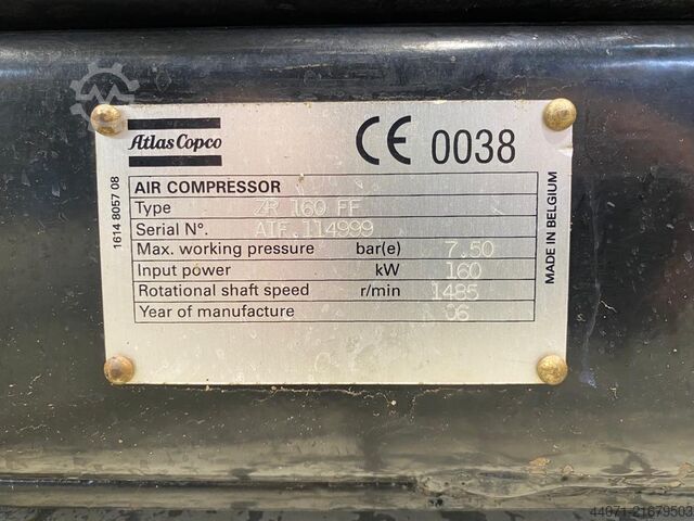 Vidalı kompresör ZR160FF Atlas Copco ZR160FF