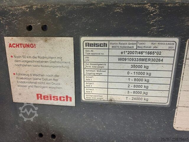 Kippers oplegger REISCH 49 cbm Getreidekipper GNP, Lift, SAF Scheibe