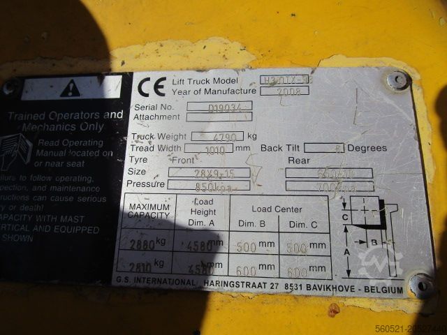 Dízel targoncák Hyster 3 Ton.- Triplex-Freihub 4,8m - Seitenschieber