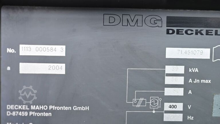 Pionowe centrum obróbcze DECKEL MAHO DMU 80T