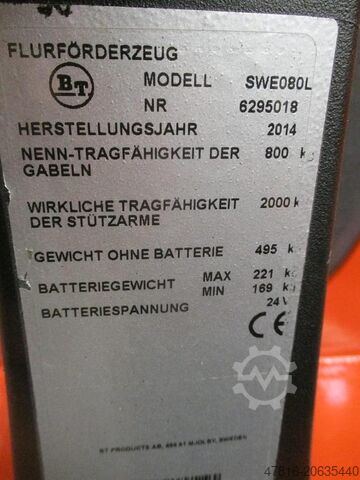 Palletstapelaar BT SWE 080L