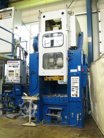 Automat excentric cu două coloane cu alimentare cu role ALBA, presă excentrică, automat de ștanțare BLEMA Gotha PEZ 160-50 MHSY-ES