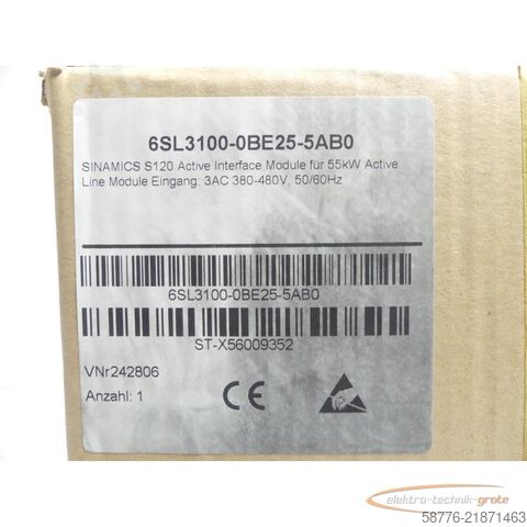 Componente Siemens 6SL3100-0BE25-5AB0 SNST-X56009352 - generalüberh. + 24 Monate Gewährl.