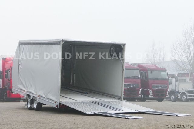 Rimorchio trasporta auto Moetefindt Autotransporter mit Planenaufbau