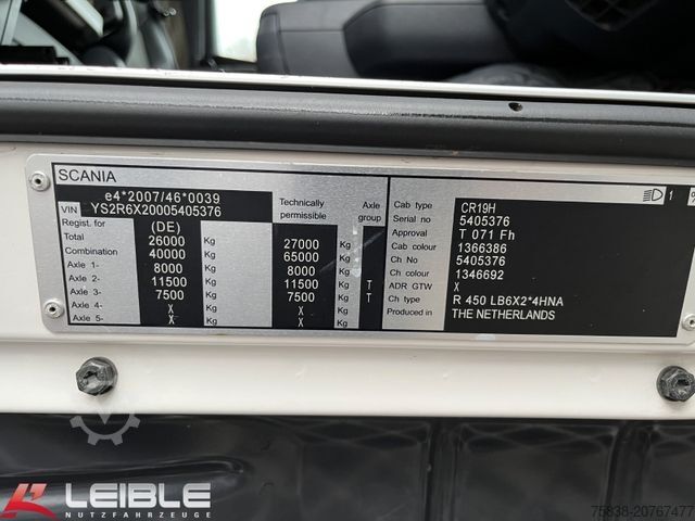 Haakarm vrachtwagen SCANIA R 450LB*6x2*Hyva*Lift/Lenk*2Tank*Standklima*ADR*