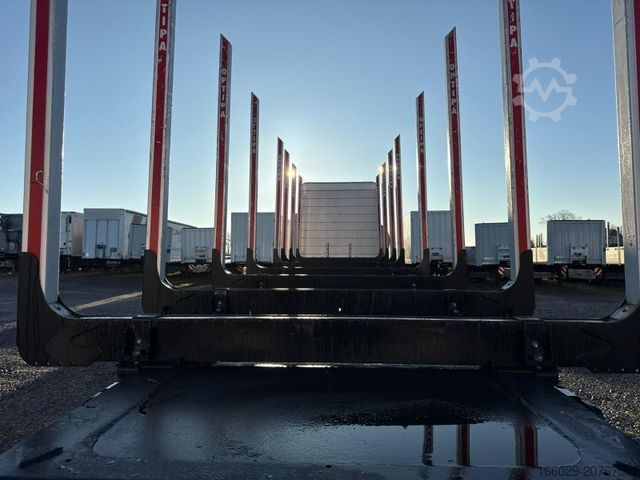 Houtstam-oplegger PAVIC Holzauflieger mit Schemel und Rungen