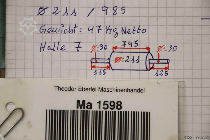 Omlenkrol voor transportband unbekannt Ø 211 x 745 mm