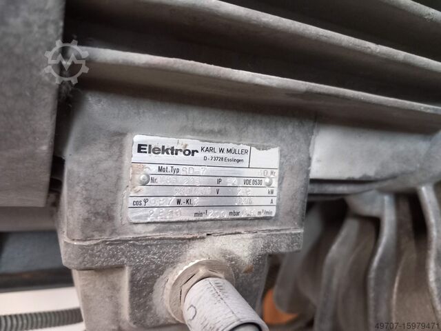 Olievrije vacuümpomp elektror sd7 Karl Müller elektror SD-7 6,8m3/h 200mbar