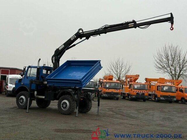 Three-sided tipper truck Unimog U1650 Hiab 071AW - 5+6 Steuerkreis - 2Zapfwellen