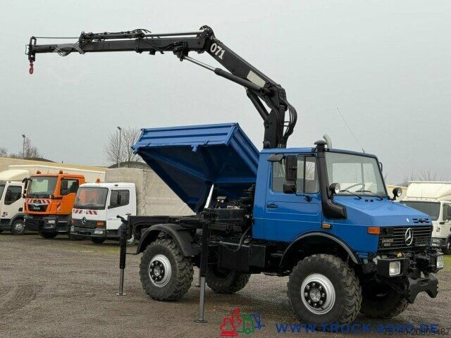 Three-sided tipper truck Unimog U1650 Hiab 071AW - 5+6 Steuerkreis - 2Zapfwellen