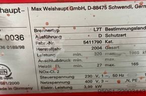  Weishaupt L7T - 1965kw /// Ecoflam-710kw /// Neu unbenutzt