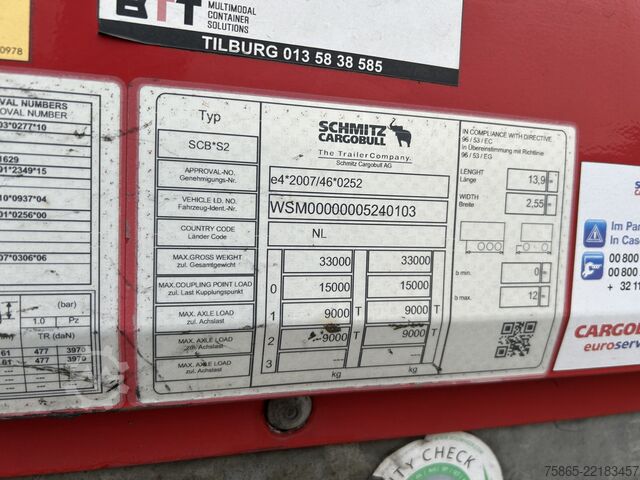 Resväska Schmitz Cargobull SCB S2 / Box Trailer / 2 as Disk