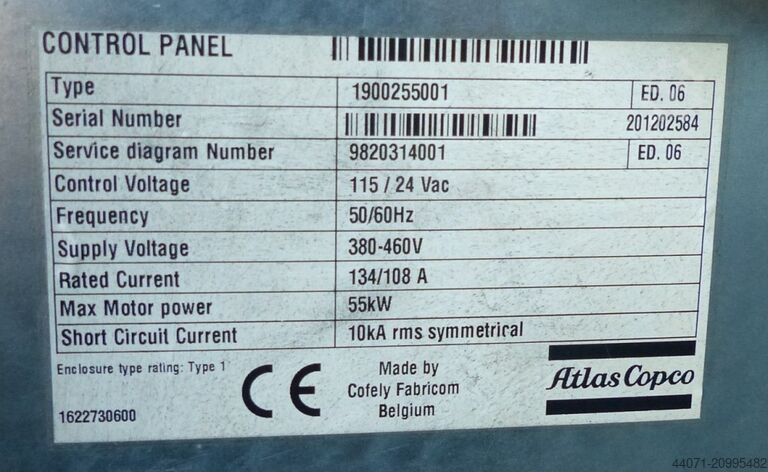 Schroefcompressor GA55VSDFF Atlas Copco GA55VSDFF