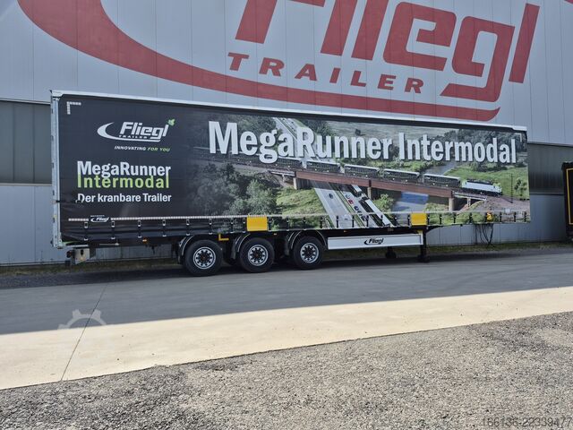 Semi-remorque bâchée FLIEGL 3-Achs Mega Gardine Bahnverladbar
