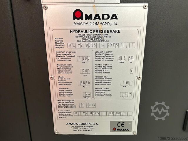 Abkant pres AMADA HFE MK 2 8025 4 AXIS