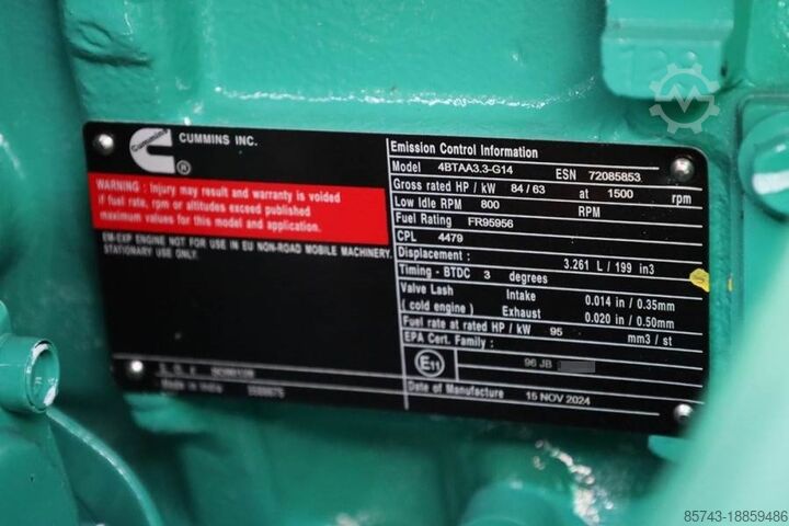 Generator set Cummins C66D5EQ Declaration of Conformity, Diesel, 66kVA,