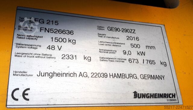 Gaffeltruck Jungheinrich EFG 215