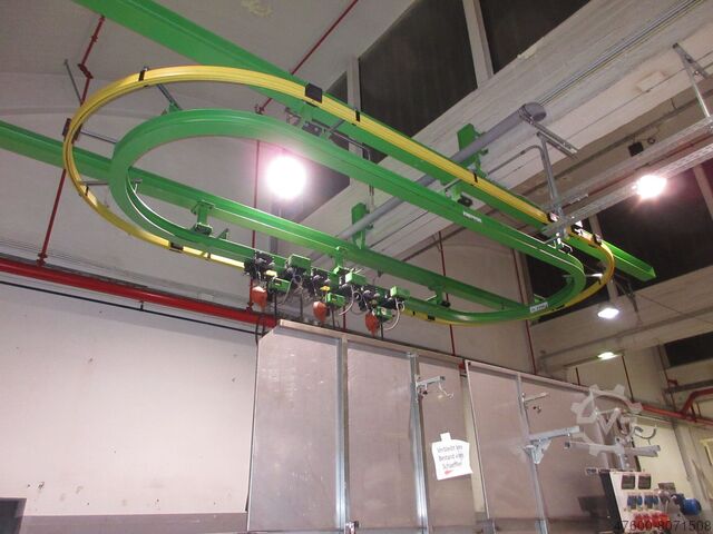 Circular Lift Crane Headliner Indoor Crane Crane Stahl Kran Kranbahn Kreisbahn Hallenkran Kreisbahn 3x Kettenzug je 250KG 6x2,3m