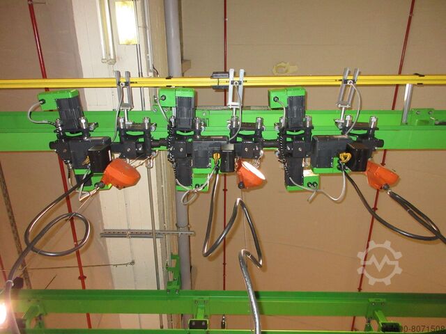 Circular Lift Crane Headliner Indoor Crane Crane Stahl Kran Kranbahn Kreisbahn Hallenkran Kreisbahn 3x Kettenzug je 250KG 6x2,3m