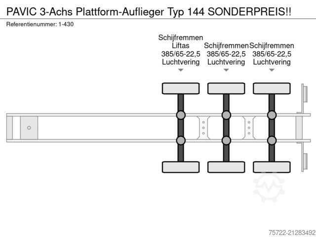Transporteri od drveta PAVIC 3-Achs Plattform-Auflieger Typ 144 SONDERPREIS!...