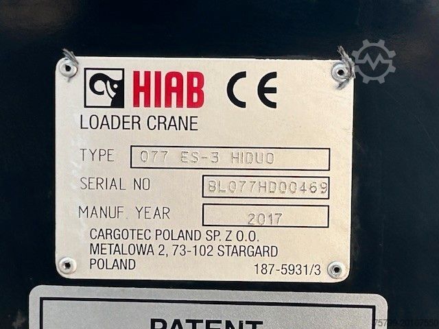 Vrachtauto met open laadbak MERCEDES-BENZ 1221 Pritsche + HIAB XS077 ES 3 - 4x2 weiß