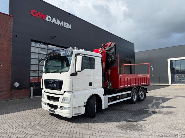 Crane truck MAN TGX 26.360 6x2 Kipper/Kran HMF 3220+Flyjib,winch