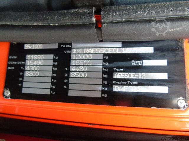 Chassis met cabine DAF LF 55.160 + EURO 2 + MANUAL + 12T