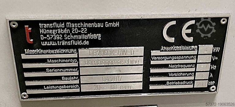 Tüskehajlító gép Transfluid DB2060BK
