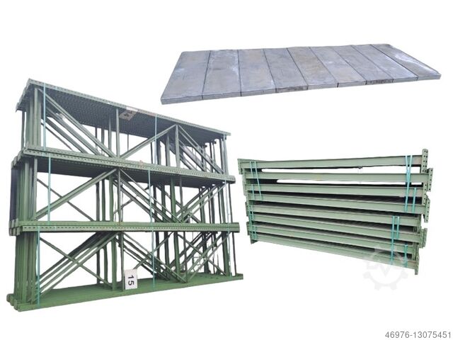 Stellingen voor pallets Stellingen voor pallets SSI Schäfer / PR400 / grün / Gesamtlänge: 14,22 lfm. / Stahlpaneele