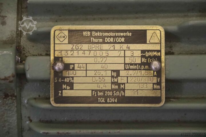 Motoriduttore 0,55 kW 40 rpm VEM ZG2 BPRE 71 K 4