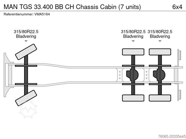 Chassis met cabine MAN TGS 33.400 BB CH Chassis Cabin (7 units)