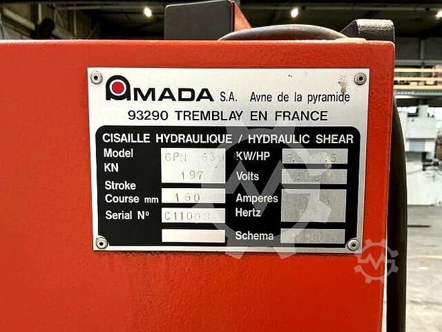 Nożyce gilotynowe Amada GPN 630 Amada GPN 630