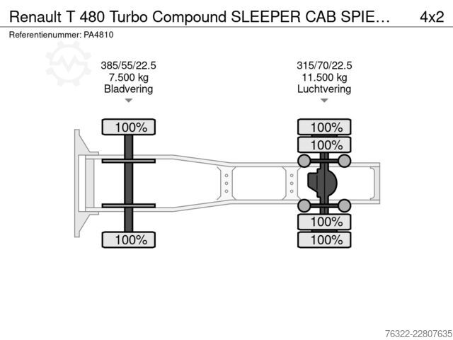 Estándar-SZM Renault T 480 Turbo Compound SLEEPER CAB SPIEGEL CAMERA...
