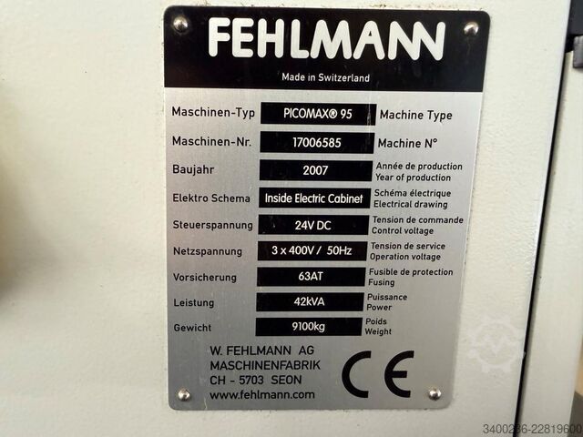 Centro di lavoro CNC Fehlmann PICOMAX 95, anno 2007 Fehlmann PICOMAX 95