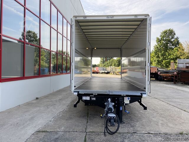 Boxtrailer Möslein TK0105D-L Weiß  Tandem Koffer, Ladebordwand 1,5 t + DurchladbarNeufahrzeug --