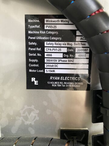 65 l-es, saválló Winkworth PV65-25 keverőberendezés WINKWORTH PV63-25