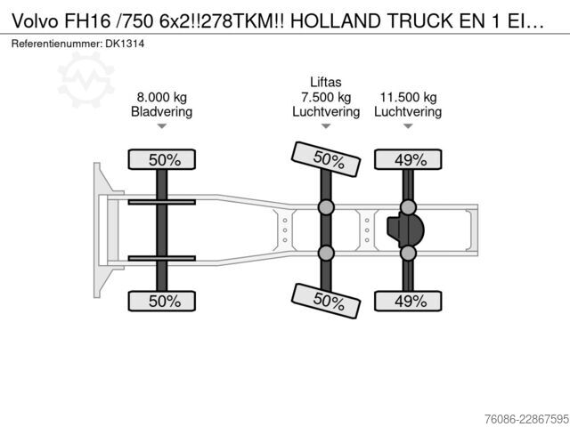 Standart-SZM Volvo FH16 /750 6x2!!278TKM!! HOLLAND TRUCK EN 1 EIGE...