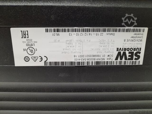 SEW-EURODRIVE inverter 0.75 KVA SEW-EURODRIVE MDX61B0008-5A3-4-00