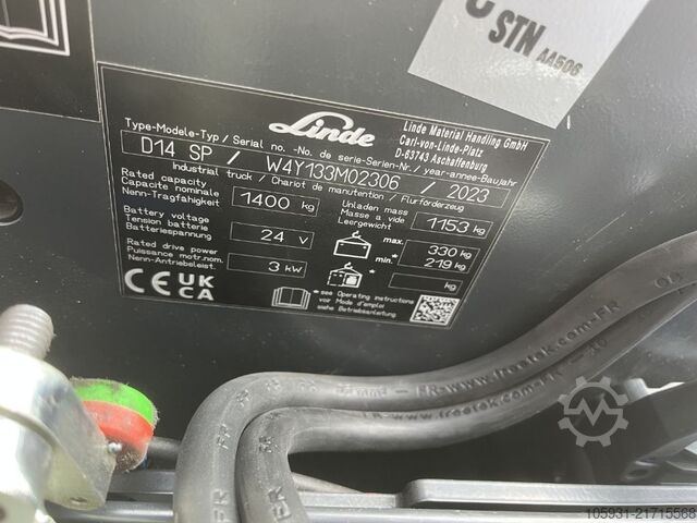 Stivuitor cu stivuitor stand-on Linde D14SP