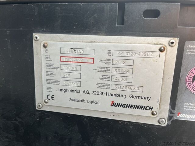 Elektro 3 Rad-Stapler Jungheinrich EFG113